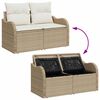 vidaXL Ensemble de canap&eacute; de jardin 8 pcs Beige et blanc Poly rotin