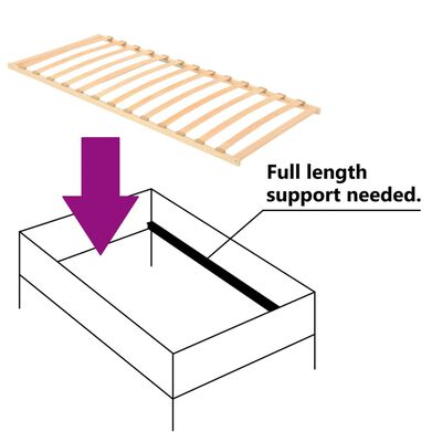 vidaXL Sommier à lattes sans matelas avec 13 lattes 90x200 cm