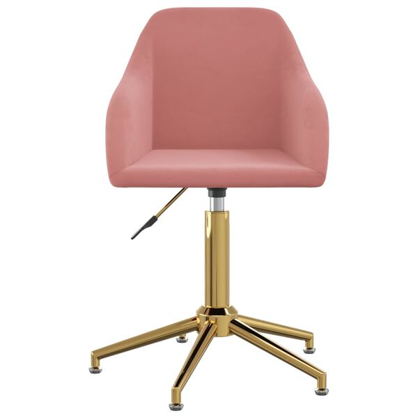 vidaXL Chaise pivotante de salle &agrave; manger Rose Velours
