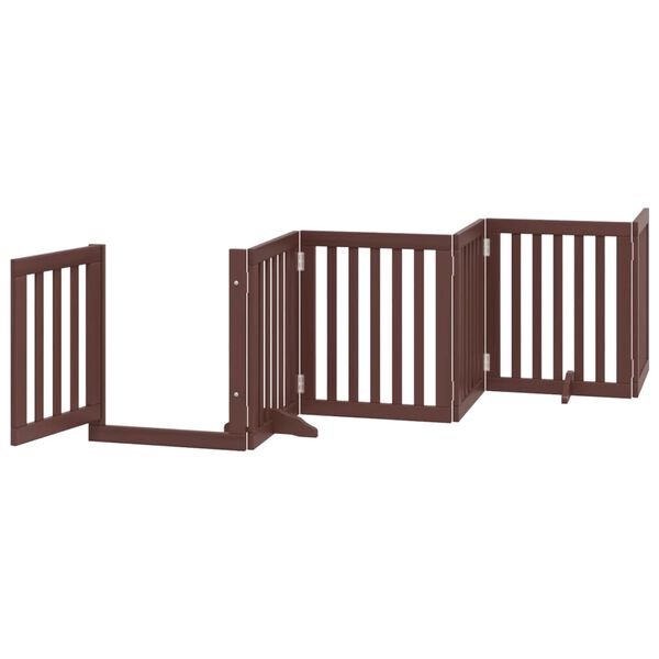 vidaXL Barri&egrave;re pour chiens avec porte 6 panneaux bois de peuplier