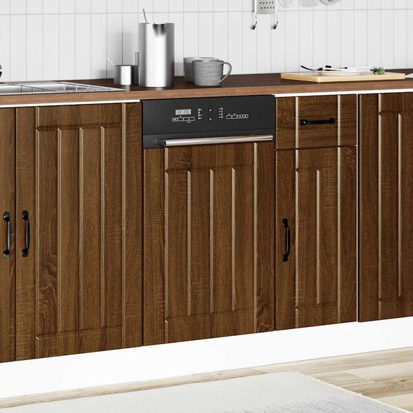 vidaXL Panneau de lave-vaisselle Lucca ch&ecirc;ne marron bois d'ing&eacute;nierie