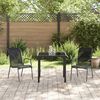 vidaXL Ensemble de salle à manger pour jardin 3 pcs Noir