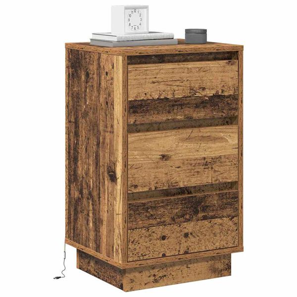 vidaXL Cabinet de chevet avec tiroir Bois ancien 39 x 34,5 x 65 cm