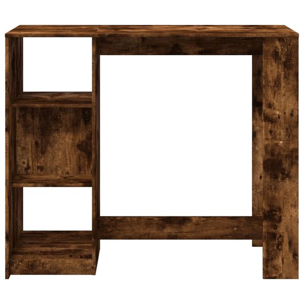 vidaXL Table de bar avec &eacute;tag&egrave;re ch&ecirc;ne fum&eacute; bois d'ing&eacute;nierie