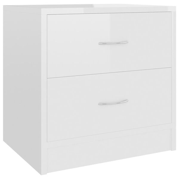 vidaXL Table de chevet Blanc brillant 40x30x40 cm bois d'ing&eacute;nierie