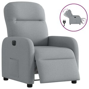 vidaXL Fauteuil inclinable &eacute;lectrique Gris clair Tissu