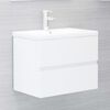 vidaXL Ensemble de meubles de bain blanc brillant bois d'ing&eacute;nierie