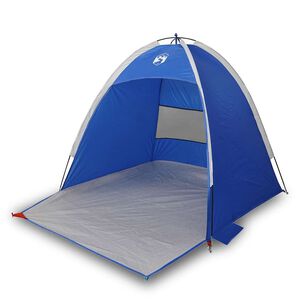 vidaXL Tente de plage 3 personnes bleu azur&eacute; imperm&eacute;able