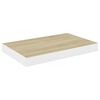 vidaXL &Eacute;tag&egrave;res flottantes 2 pcs ch&ecirc;ne et blanc 50x23x3,8 cm MDF