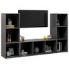 vidaXL Meubles TV 3 pcs Gris 107x35x37 cm Bois d'ingénierie