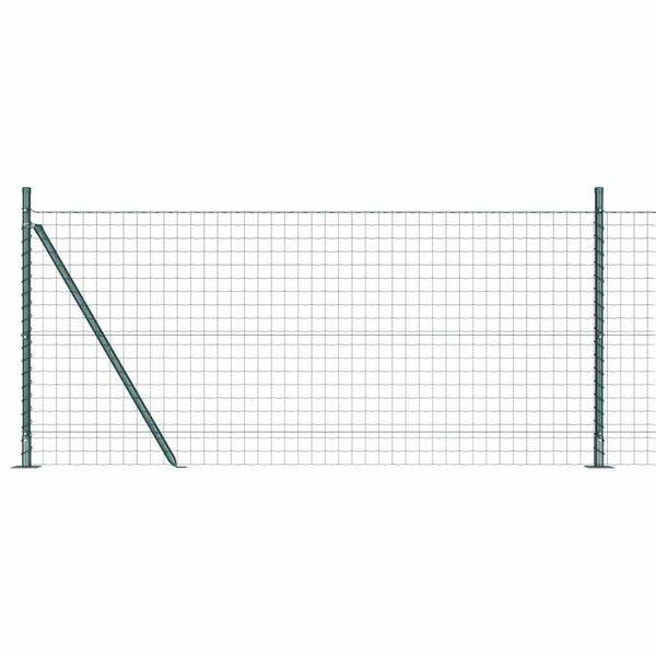 vidaXL Cl&ocirc;ture avec poteau Vert 1 x 25 m Acier et PVC