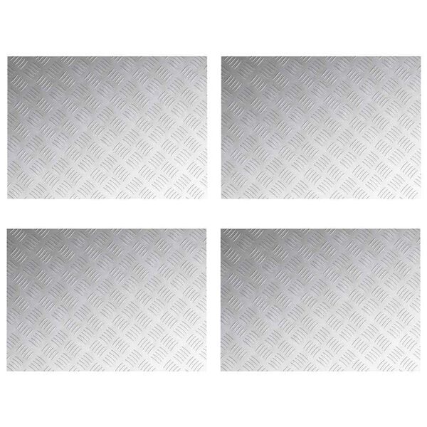 vidaXL Nez de marche Rectangulaire 4 pcs Argent&eacute; 70 x 50 cm Aluminium