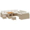 vidaXL Ensemble de canap&eacute; de jardin 13 pcs Beige Poly rotin