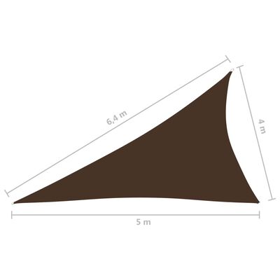 vidaXL Voile de parasol Tissu Oxford triangulaire 4x5x6,4 m Marron