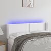 vidaXL T&ecirc;te de lit &agrave; LED Blanc 147x16x78/88 cm Similicuir