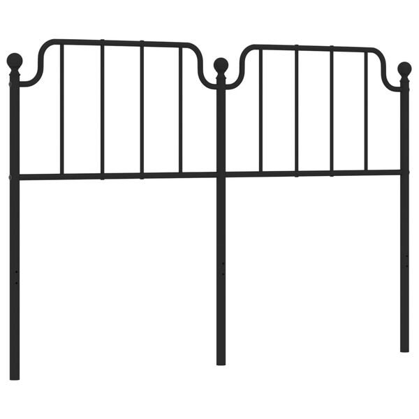 vidaXL T&ecirc;te de lit de remplacement m&eacute;tal noir 160 cm