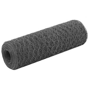 vidaXL Grillage Acier avec rev&ecirc;tement en PVC 25x0,5 m Gris