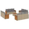 vidaXL Salon de jardin avec coussins 13 pcs beige r&eacute;sine tress&eacute;e