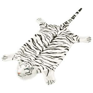 vidaXL Tapis en peluche en forme de tigre 144 cm Blanc