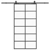 vidaXL Porte coulissante kit de quincaillerie noir 102x205cm verre ESG