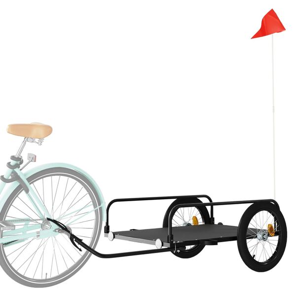 vidaXL Remorque de v&eacute;lo noir 135x70x37 cm fer