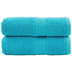 vidaXL Serviettes de toilette premium SOLUND 2 pi&egrave;ces Turquoise 30 x 30 cm 600 g/m&sup2;
