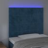 vidaXL T&ecirc;te de lit &agrave; LED Bleu fonc&eacute; 100x5x118/128 cm Velours