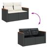 vidaXL Ensemble de canap&eacute; de jardin 12 pcs Noir Poly Rattan