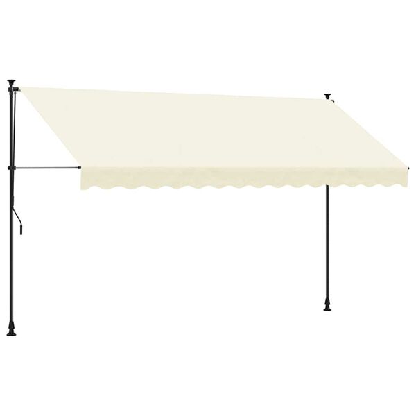 vidaXL Auvent r&eacute;tractable cr&egrave;me 350x150 m tissu et acier