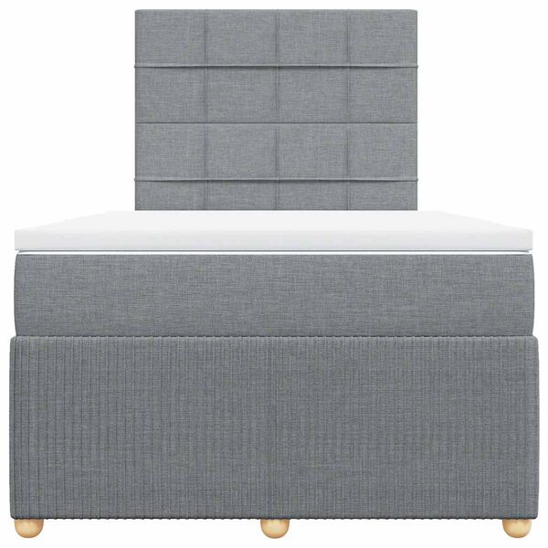 vidaXL Sommier &agrave; lattes de lit avec matelas Gris clair 120x200cm Tissu