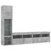 vidaXL Unit&eacute;s murales TV avec LED 4 pcs gris b&eacute;ton bois d'ing&eacute;nierie