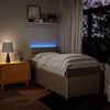 vidaXL Sommier &agrave; lattes de lit avec matelas Cr&egrave;me 90x200 cm Tissu