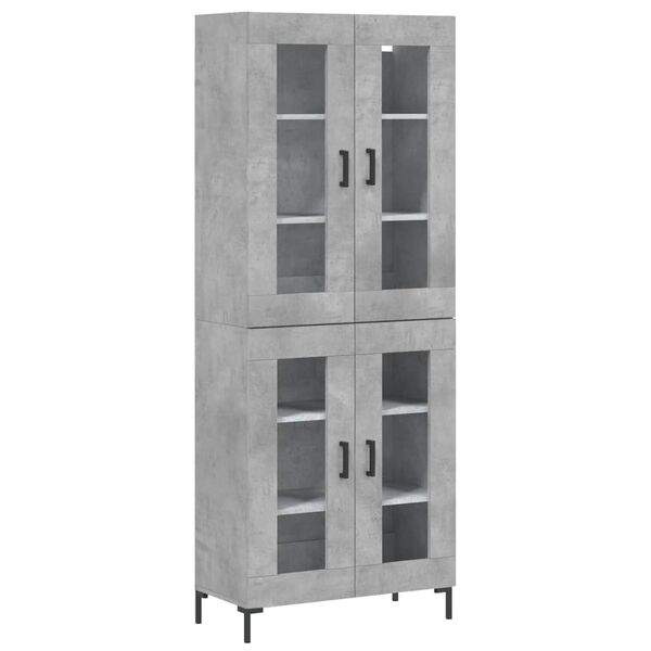 vidaXL Buffet haut Gris b&eacute;ton 69,5x34x180 cm Bois d'ing&eacute;nierie