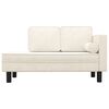 vidaXL Chaise longue avec coussins et traversin cr&egrave;me velours