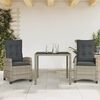 vidaXL Ensemble &agrave; manger de jardin et coussins 7 pcs gris rotin