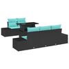 vidaXL Ensemble de Canap&eacute;s 6 pc 5-Nombre de places Noir et Bleu