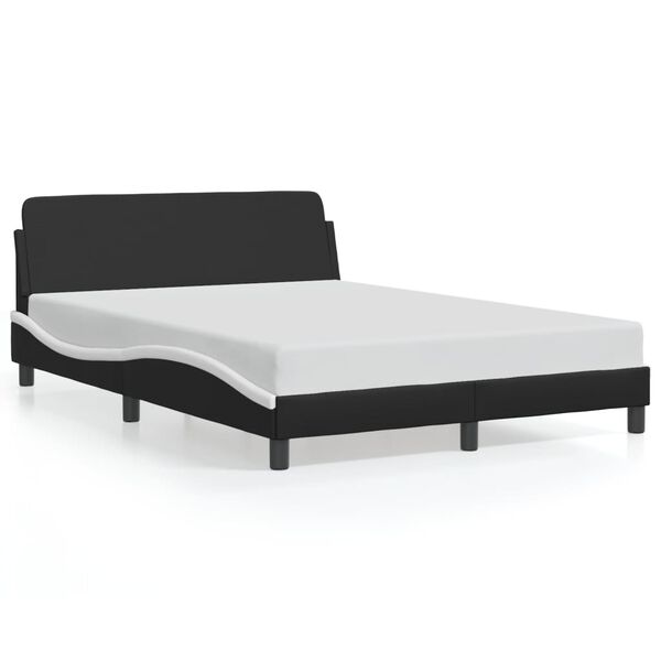 vidaXL Cadre de lit Dover noir et blanc 120x200 cm similicuir