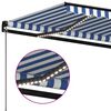 vidaXL Auvent manuel r&eacute;tractable avec LED 600x300 cm Bleu et blanc