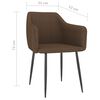 vidaXL Chaises &agrave; manger lot de 2 marron tissu