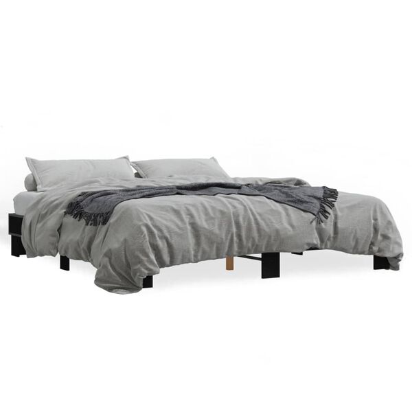 vidaXL Cadre de lit sans matelas noir 180x200 cm