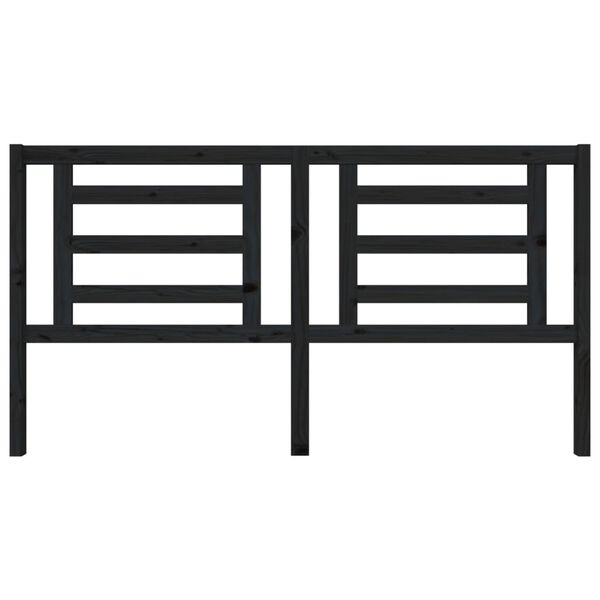 vidaXL T&ecirc;te de lit Noir 186x4x100 cm Bois de pin massif