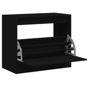 vidaXL Armoire &agrave; chaussures noir 80x42x69 cm bois d'ing&eacute;nierie