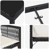 vidaXL Ensemble de salle &agrave; manger pour jardin 9 pcs Noir polyrotin