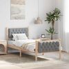 vidaXL Cadre de lit avec t&ecirc;te de lit Gris clair 75 x 190 cm Pin massif