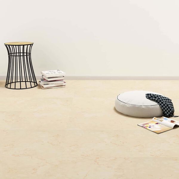 vidaXL Planches de sol 55 pcs Beige 5,11 m&sup2; PVC