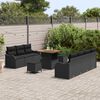 vidaXL Ensemble de canap&eacute; de jardin avec coussin 10 pcs Noir polyrotin