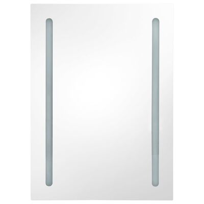 vidaXL Armoire de salle de bain à miroir LED Blanc brillant 50x13x70cm
