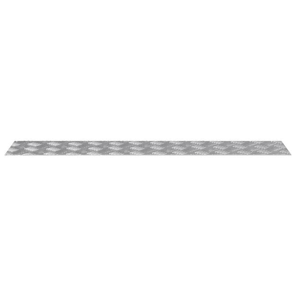 vidaXL Nez de marche Rectangulaire 2 pcs Argent&eacute; 100 x 20 cm Aluminium