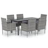 vidaXL Ensemble &agrave; manger de jardin et coussins 7pcs Anthracite
