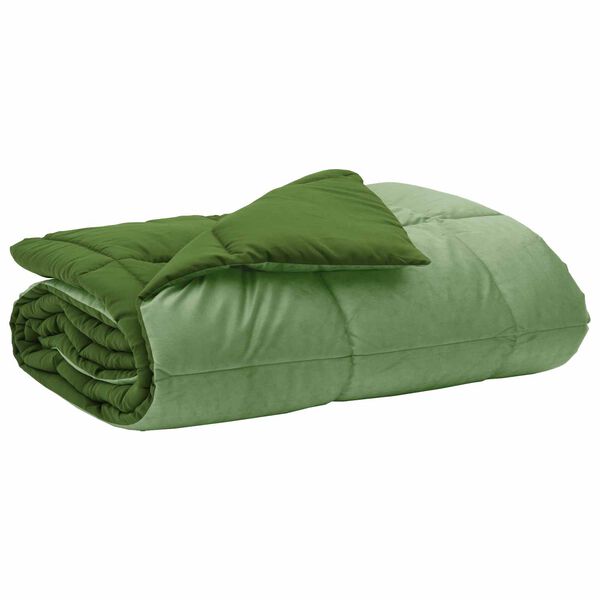 vidaXL Duvet d'&eacute;t&eacute; simple Matelass&eacute; Vert 200 x 200 cm Microfibre